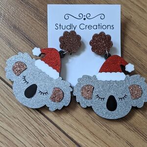 Studly Creations - koala bear glitter earrings